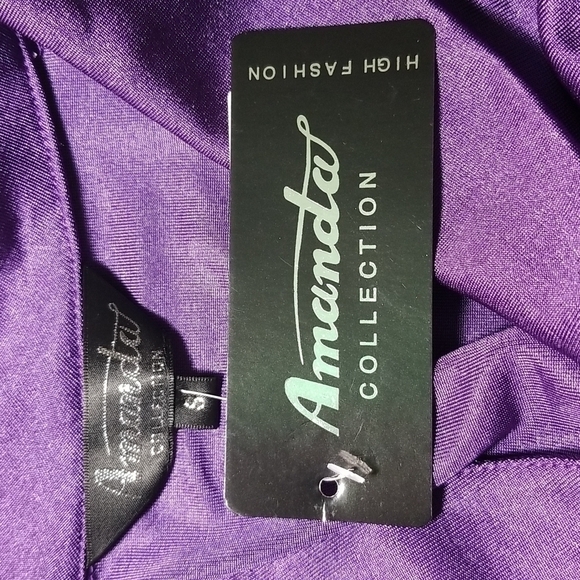 Vintage Amanda Collection Purple Polyester Knit Top. - Picture 6 of 8